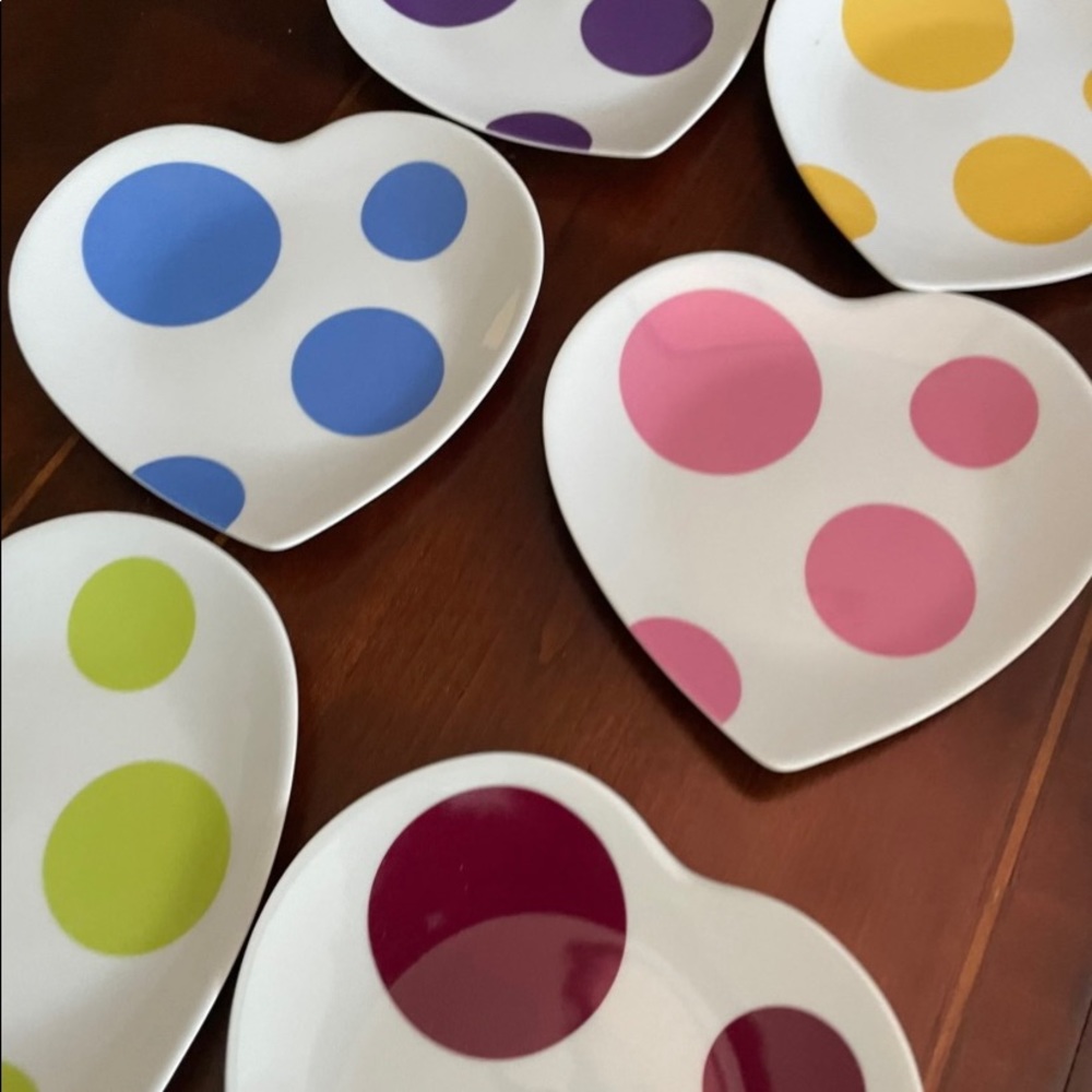 Full Set of Philippe Deshoulieres Limoges France Heart PolkaDot Porcelai…